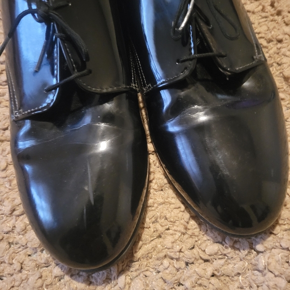 VIBRAM Pointed Toe Shiny Dress Shoes Black Size 10.5 - Picture 12 of 14